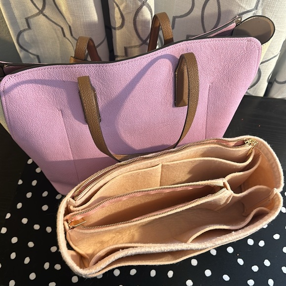 Kate Spade Margaux Tote Bag two tone pink beige valentines - Picture 12 of 12